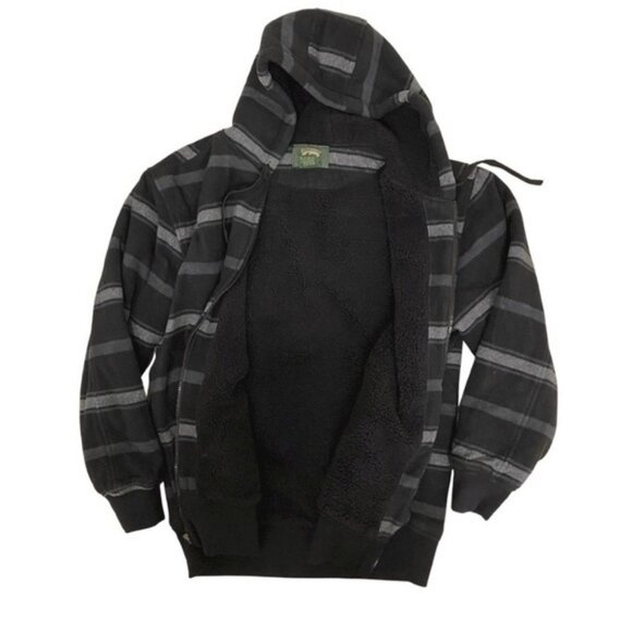 Stillwater Supply Co. sherpa lined warm hoodie jacket w pockets. Men’s size L - Picture 3 of 6